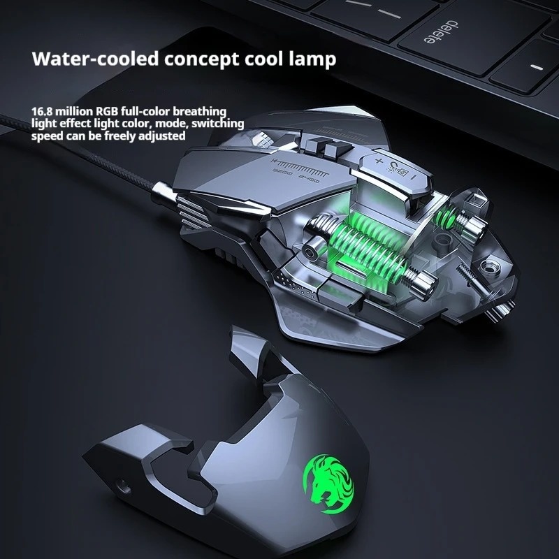 EWEADN Professional Gaming Wired Mouse Backlight RGB Ergonomic Mechanical Esports Mouse Optical Metal Gamer Mice For Laptop PC