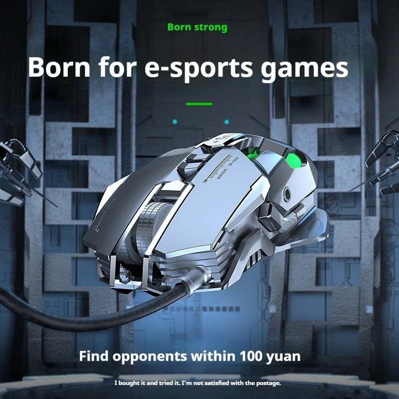 EWEADN Professional Gaming Wired Mouse Backlight RGB Ergonomic Mechanical Esports Mouse Optical Metal Gamer Mice For Laptop PC