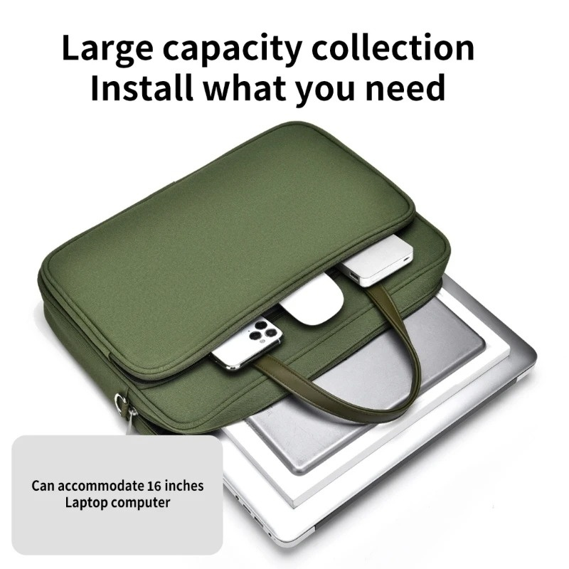 Waterproof Laptop Carrying Case Briefcase With Shoulder Strap For 13 14 15 16 Inch Laptop Bag Notebook Computer Business Handbag
