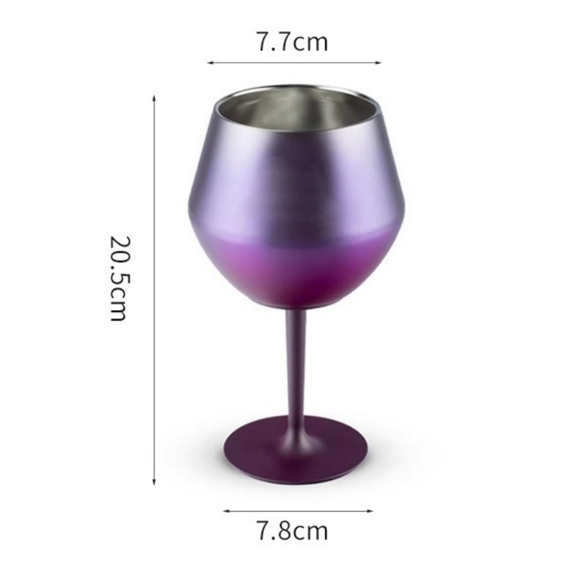2 in 1 Cocktail Glass Detachable U-shaped Red Wine Glass Double-layer Goblet Cup 304 Stainless Steel Coffee Cup 420ml/14oz