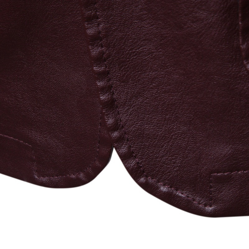 Plus Size Turn-down Collar Slim Fit Leather Jacket Men Blazer Jackets Fashion Party Business Casual PU Leather Coat Male Outwear
