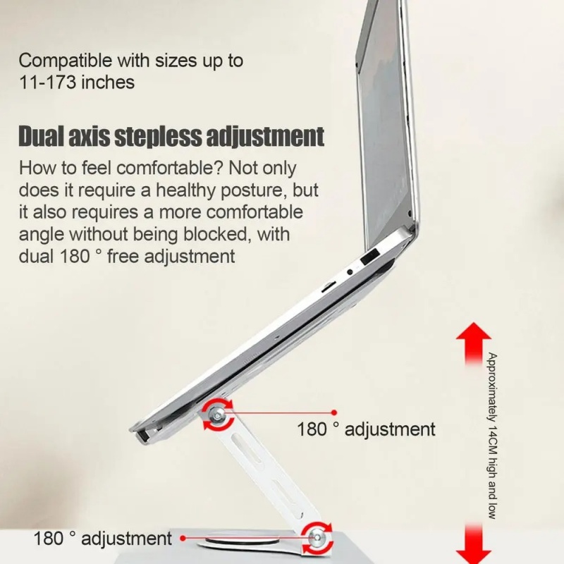 Aluminum Alloy 360 Degree Rotating Adjustable Laptop Holder Portable Laptop Lifter Stand Tablet Laptop Cooling Stand Dual Fans