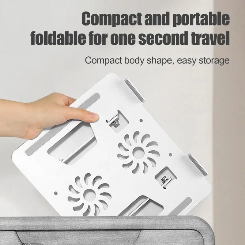 Aluminum Alloy 360 Degree Rotating Adjustable Laptop Holder Portable Laptop Lifter Stand Tablet Laptop Cooling Stand Dual Fans