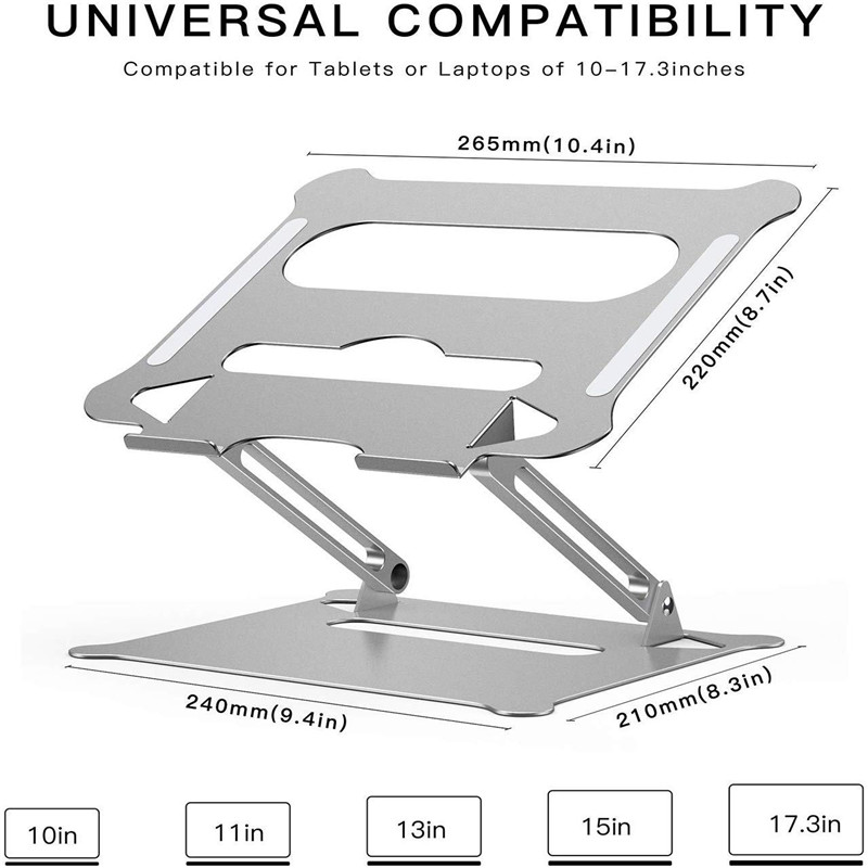 Portable Foldable Laptop Stand Ventilated Universal Lightweight Desktop Computer Holder Aluminum Alloy Notebook Cooling Bracket