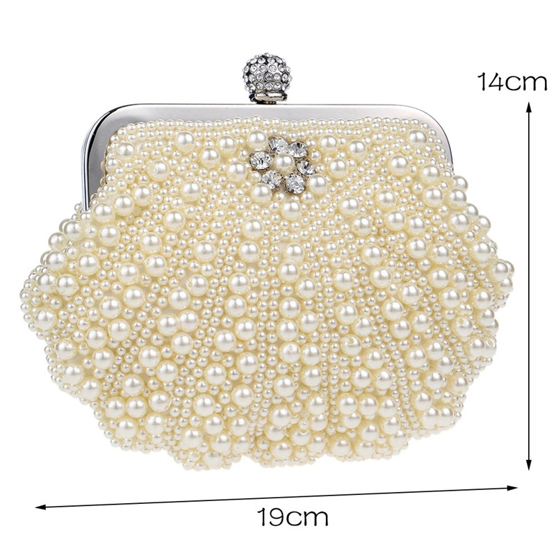 Luxury Fashion Evening Wedding Clutch Handbag Pearl Bag Dress Dinner Bags Small Purse Bridesmaid Handbag Rhinestones Wallet