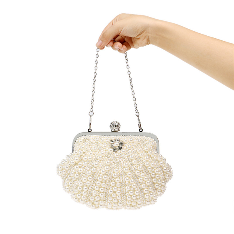 Luxury Fashion Evening Wedding Clutch Handbag Pearl Bag Dress Dinner Bags Small Purse Bridesmaid Handbag Rhinestones Wallet