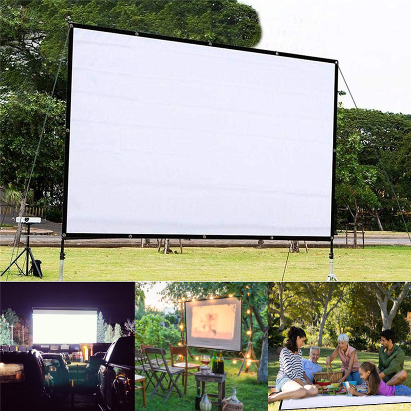 16:9 High Brightness Projector Screen 100 120 150 inch Fabric Cloth Projection Screen HD Projector Screen For Home Theater