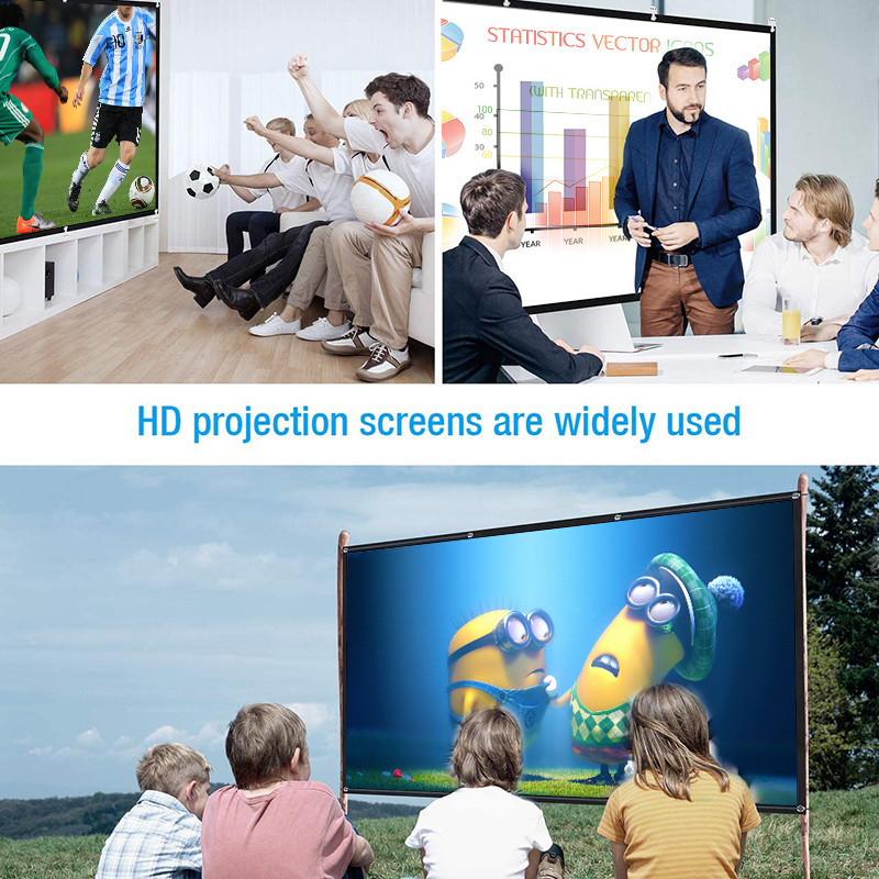 16:9 High Brightness Projector Screen 100 120 150 inch Fabric Cloth Projection Screen HD Projector Screen For Home Theater