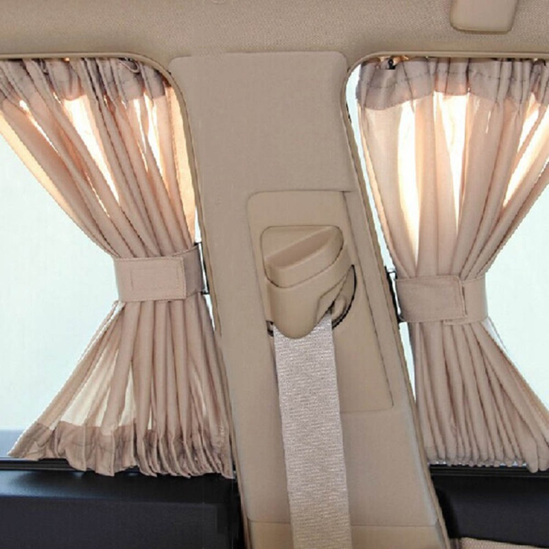 2pcs/set 50cm Car Sun Shade Side Window Curtain Auto Foldable UV Protection Accessories Window Sunshade Auto Accessories