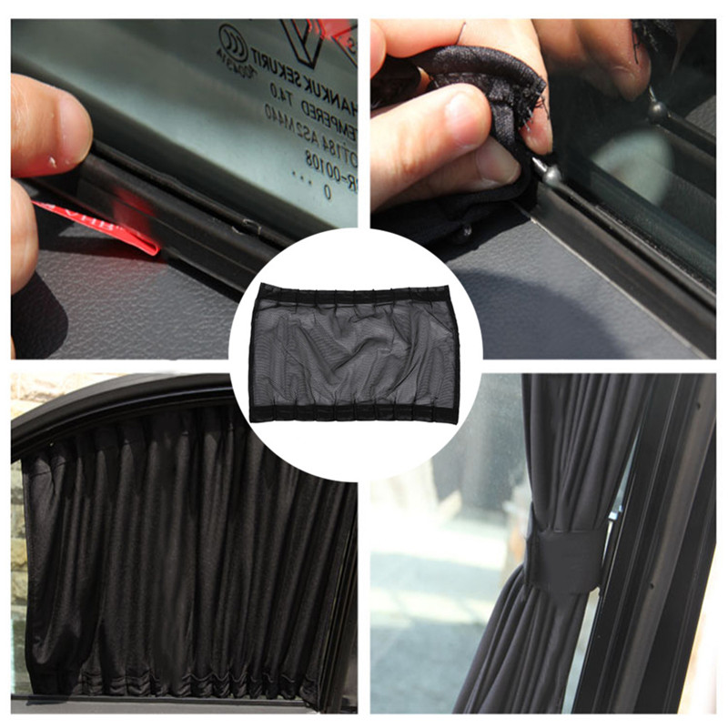 2pcs/set 50cm Car Sun Shade Side Window Curtain Auto Foldable UV Protection Accessories Window Sunshade Auto Accessories