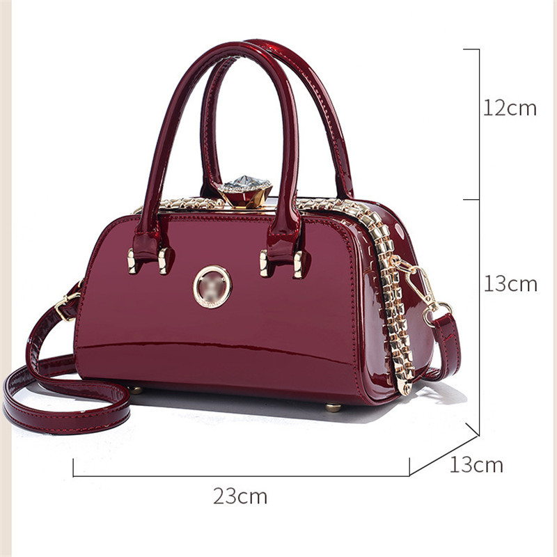 New Brand Designer Fashion Handbag for Women Diamonds Bright Leather Shoulder Hand Bags Large Capacity Lady Messenger Tote Bag