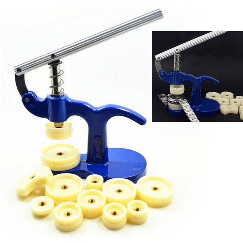 Watch Back Closer Tool Set Watchmaker Repair Watch Press Tool Set Standard Metal Hand-Tools With 12 Pcs Mold Watch Repair Tool
