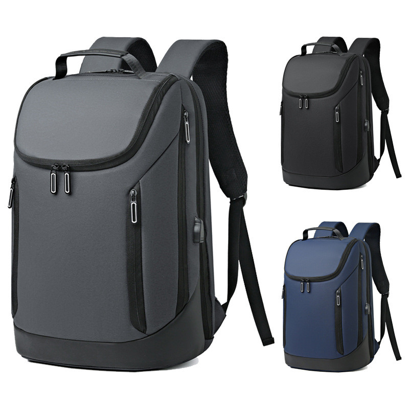 15.6 Inch Laptop Backpack Student Bookbag Waterproof Oxford Rucksack Men USB Charging Business Travel Backpack