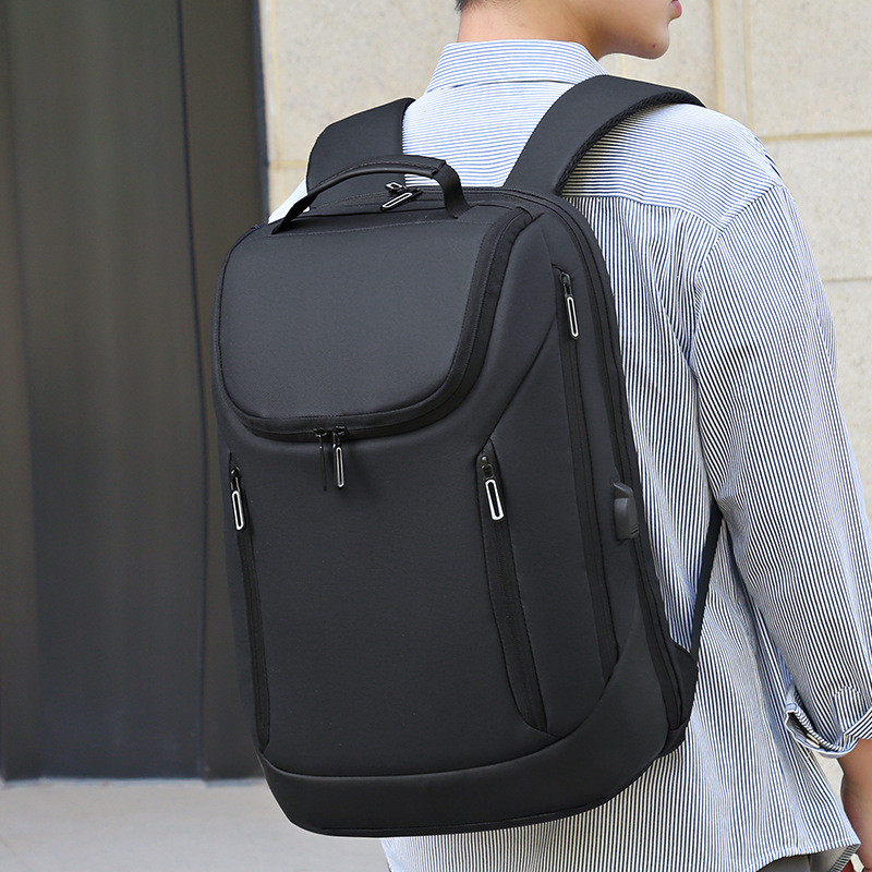 15.6 Inch Laptop Backpack Student Bookbag Waterproof Oxford Rucksack Men USB Charging Business Travel Backpack