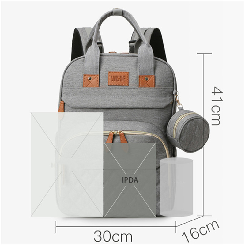 Folding Mommy Bag Lightweight Portable Folding Crib Bed Large Capacity Baby Diaper Bag Mom Backpack Changing Table Baby Bags