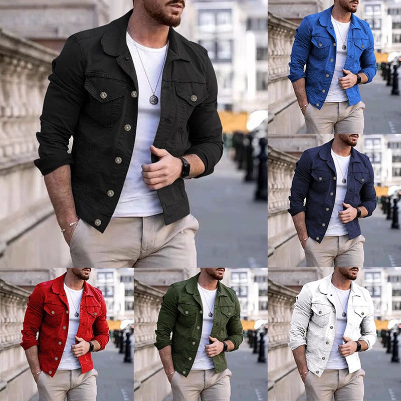 Autumn And Winter Fashion Men Denim Jacket Solid Male Jeans Coat Slim Fit Casual Streetwear Vintage Men Jean Outerwear Clothing