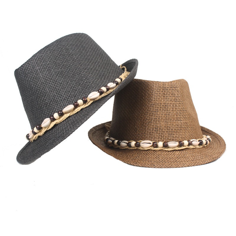 Men Women Summer Linen Wide Brim Sun Hat Retro Jazz Hat Classic Panama Boho Beach Cap Cowboy Unisex Performance Party Straw Hats