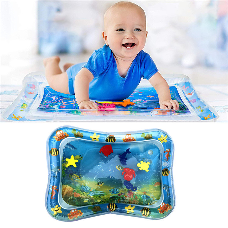 Summer Inflatable Water Mat Tummy Time Playmat for Babies Fun Activity Play Pad Ocean World Cushion Ice Mat Early Education Mat