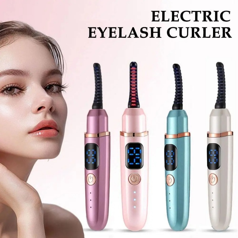 Electric Heated Eyelash Curler Type-C Rechargeable Eyelashes Curler Quick Heating Natural Curler Long Eyelash Lasting Makeup