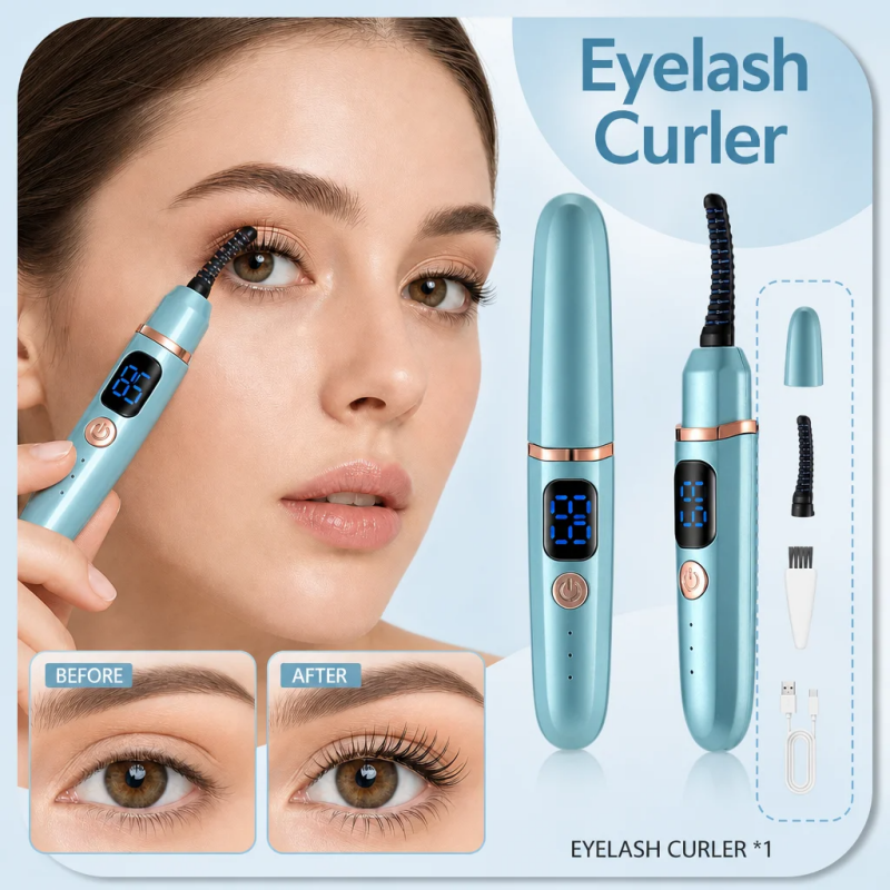 Electric Heated Eyelash Curler Type-C Rechargeable Eyelashes Curler Quick Heating Natural Curler Long Eyelash Lasting Makeup