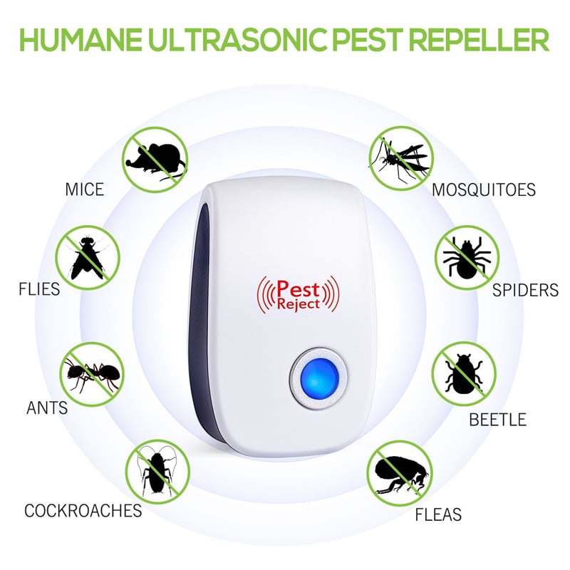 4pcs Pest Reject Ultrasound Mouse Cockroach Repeller Device Insect Rats Spiders Mosquito Killer Pest Control Household Pest