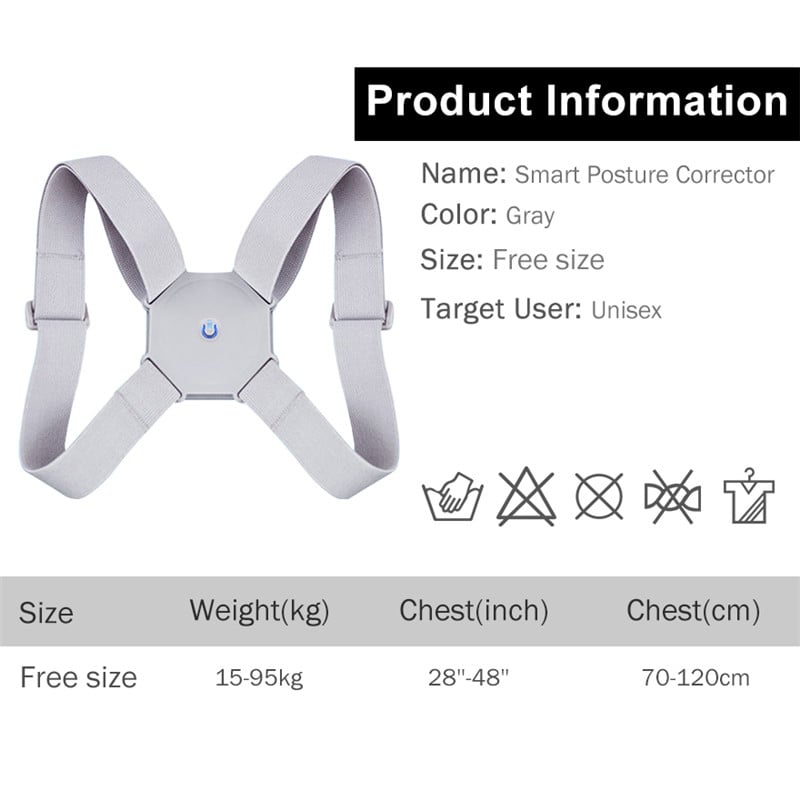 Adjustable Humpback Smart Back Posture Corrector Back Intelligent Brace Support Belt Shoulder Training Belt Correction Spine