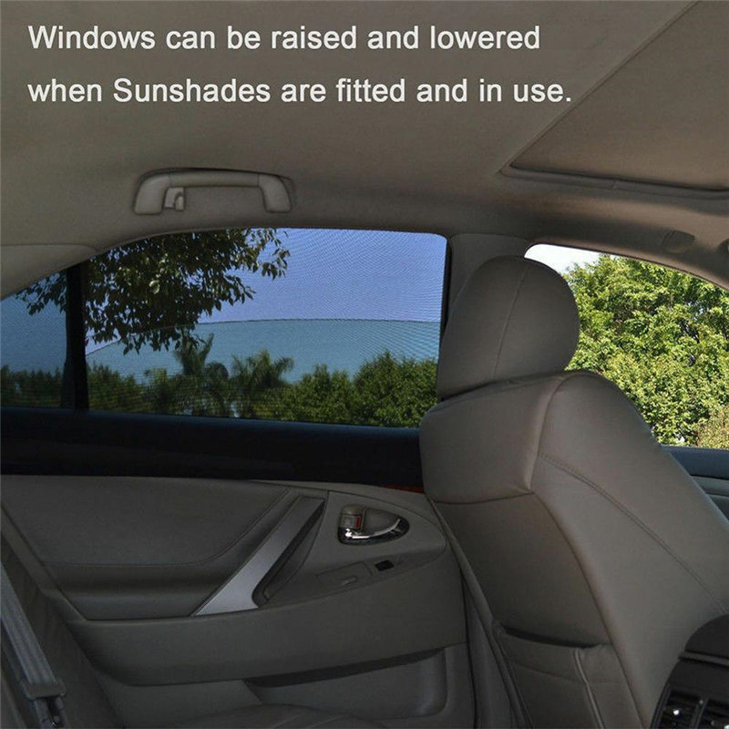 4Pcs Car Sun Visor Rear Front Window Sun Shade Mesh Fabric Sun Visor Shade Cover Shield UV Protector Black Auto Sunshade Curtain