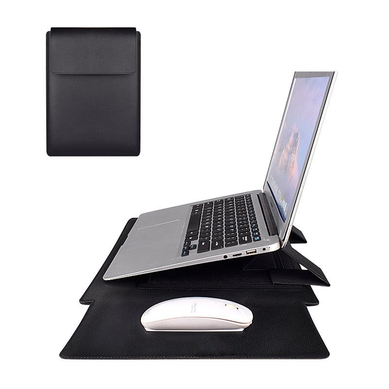 Multipurpose Laptop Bag Case for Macbook Air Pro PU Leather 13/14 /15inch Notebook Cover Laptop Sleeve Bag with Stand Mouse Pad