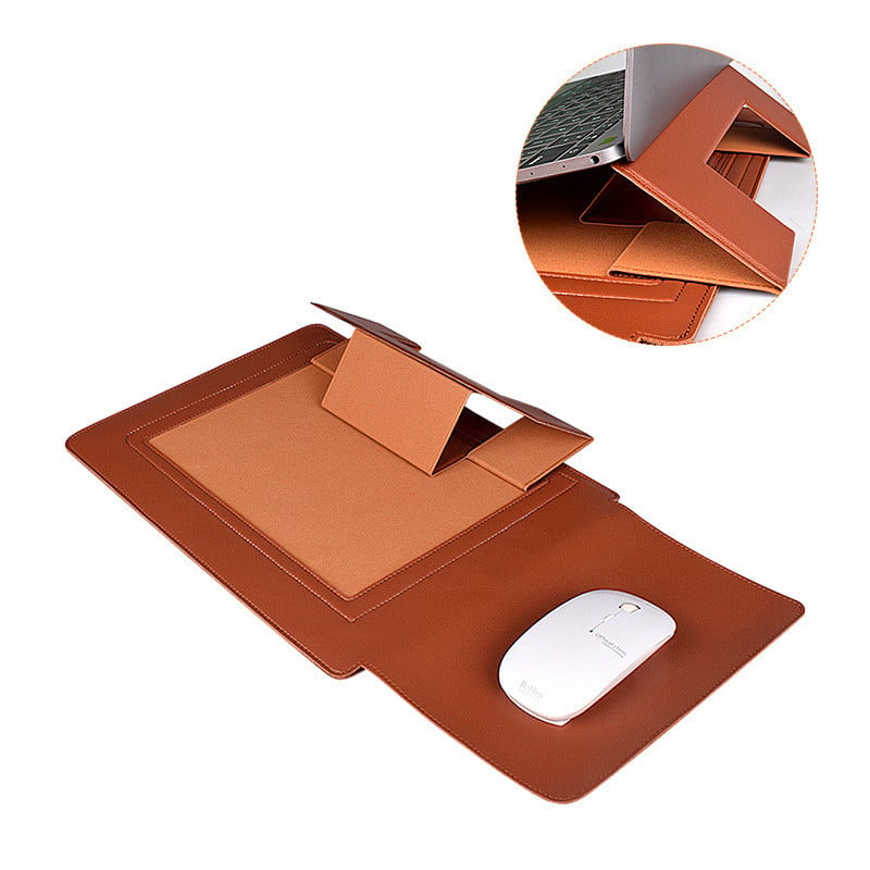 Multipurpose Laptop Bag Case for Macbook Air Pro PU Leather 13/14 /15inch Notebook Cover Laptop Sleeve Bag with Stand Mouse Pad