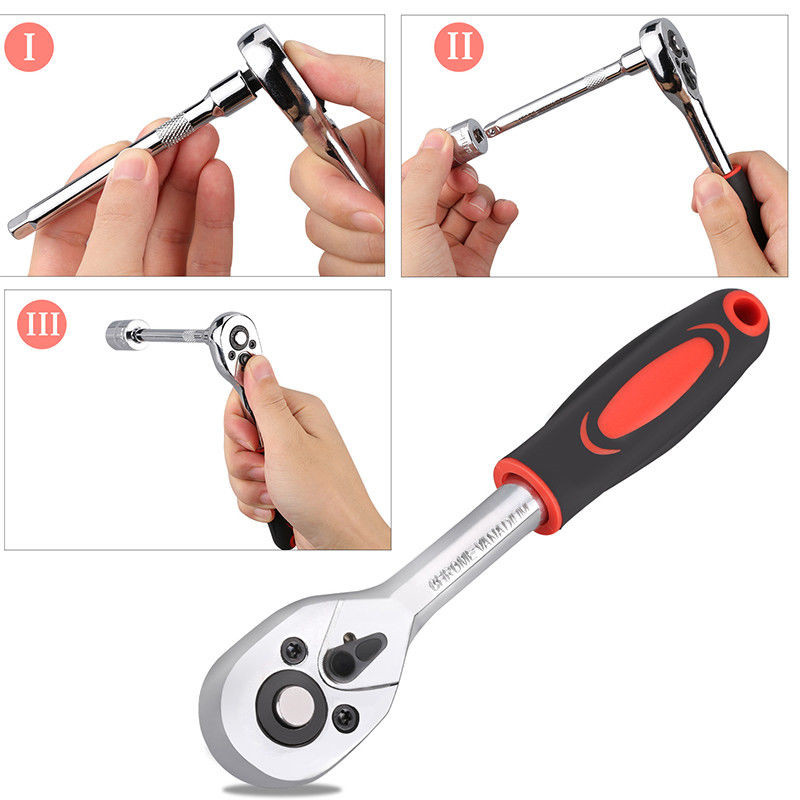 46pcs/set Hand Tool Sets Car Repair Tool Kit Set Mechanical Tools Box for Home 1/4inch Socket Wrench Set Ratchet Screwdriver Kit