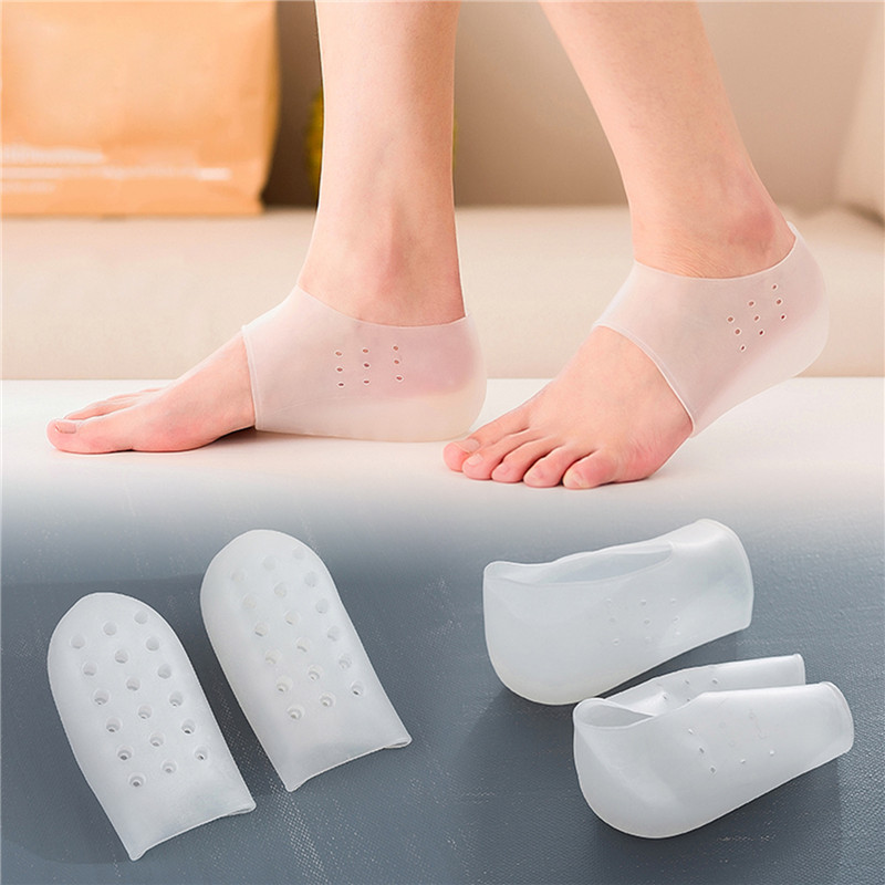Invisible 4cm Height Increase Insoles Women Men Heel Pads Silicone Breathable Lift Insole Dress In Socks Cracked Foot Insoles