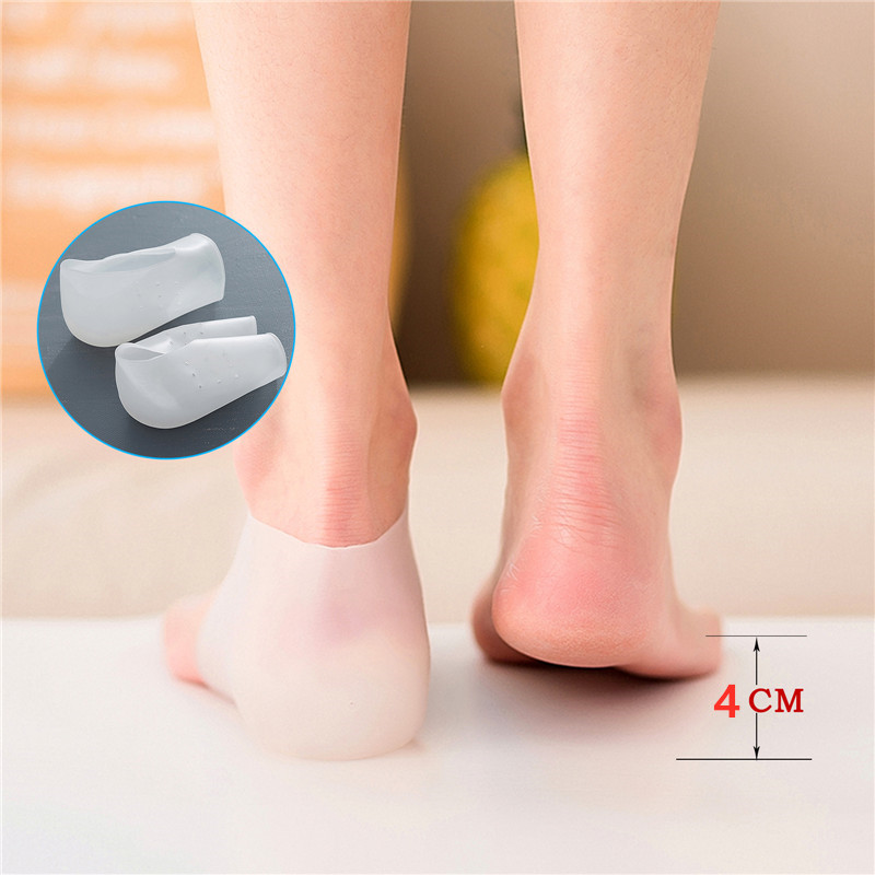 Invisible 4cm Height Increase Insoles Women Men Heel Pads Silicone Breathable Lift Insole Dress In Socks Cracked Foot Insoles