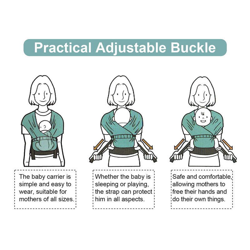 Baby Sling Wrap Babyback Carrier for Newborns Hands Free Infant Wrap Nursing Cover Carrier Breastfeed Birth Comfortable Sling