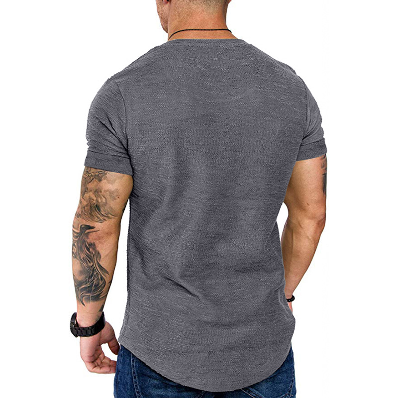 Casual Men's T-Shirts Slim Fit O Neck Short Sleeve T-shirt Muscle Fitness Solid Summer Tops Shirts Summer Basic Tee Men Clothing