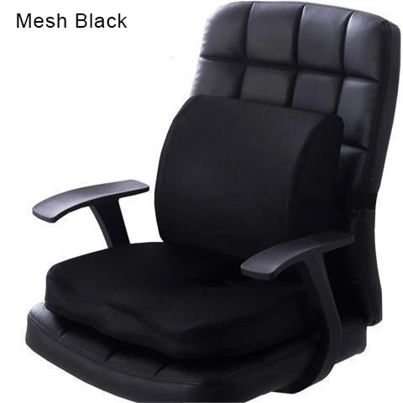 Memory Foam Car Seat Cushion Set Slow Rebound Office Chair Lumbar Support Hemorrhoids Seat Cushion Backrest Pillow Home Decor
