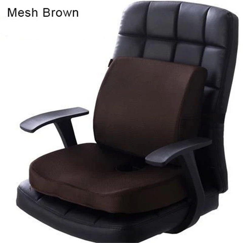 Memory Foam Car Seat Cushion Set Slow Rebound Office Chair Lumbar Support Hemorrhoids Seat Cushion Backrest Pillow Home Decor
