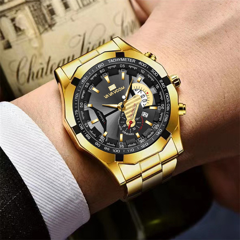 Luxury Men Watch Classic Fashion Stainless Steel Waterproof Wristwatch Business Luminous Quartz Watches Men's Clock