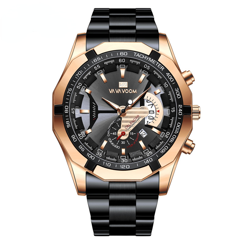 Luxury Men Watch Classic Fashion Stainless Steel Waterproof Wristwatch Business Luminous Quartz Watches Men's Clock