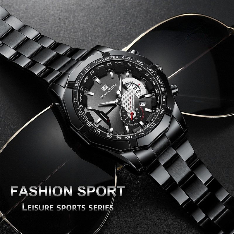 Luxury Men Watch Classic Fashion Stainless Steel Waterproof Wristwatch Business Luminous Quartz Watches Men's Clock