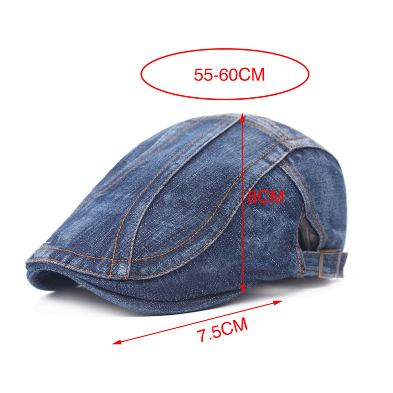 Denim Beret Caps for Women Men Peaked Cap Vintage Unisex Jeans Berets Newsboy Hat Spring Summer Casual Adjustable Hats
