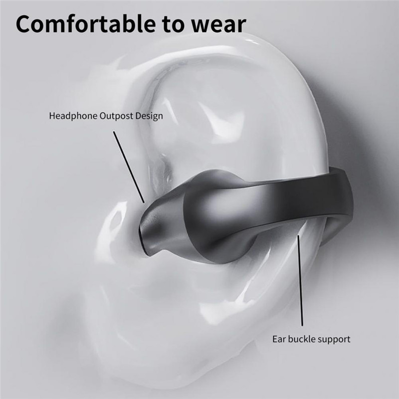 TWS Wireless Headphone Bone Conduction Bluetooth Earphones Stereo Sound Touch Control Ear Clip Headset For Xiaomi iPhone