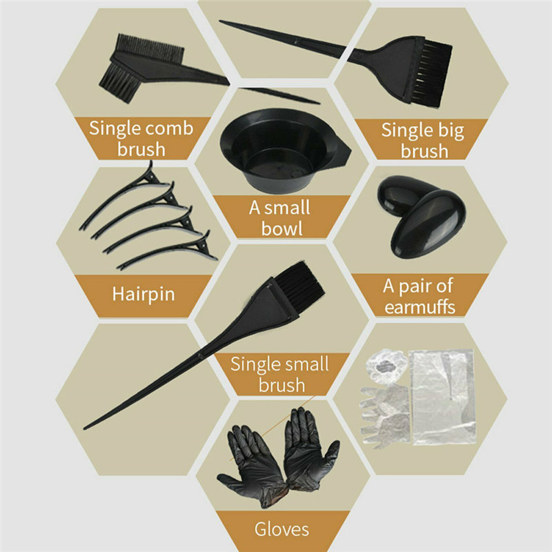 22pcs Hair Dye Color Brush Bowl Set with Ear Caps Dye Mixer Hair Tint Dying Coloring Applicator Hairdressing Styling Accessories