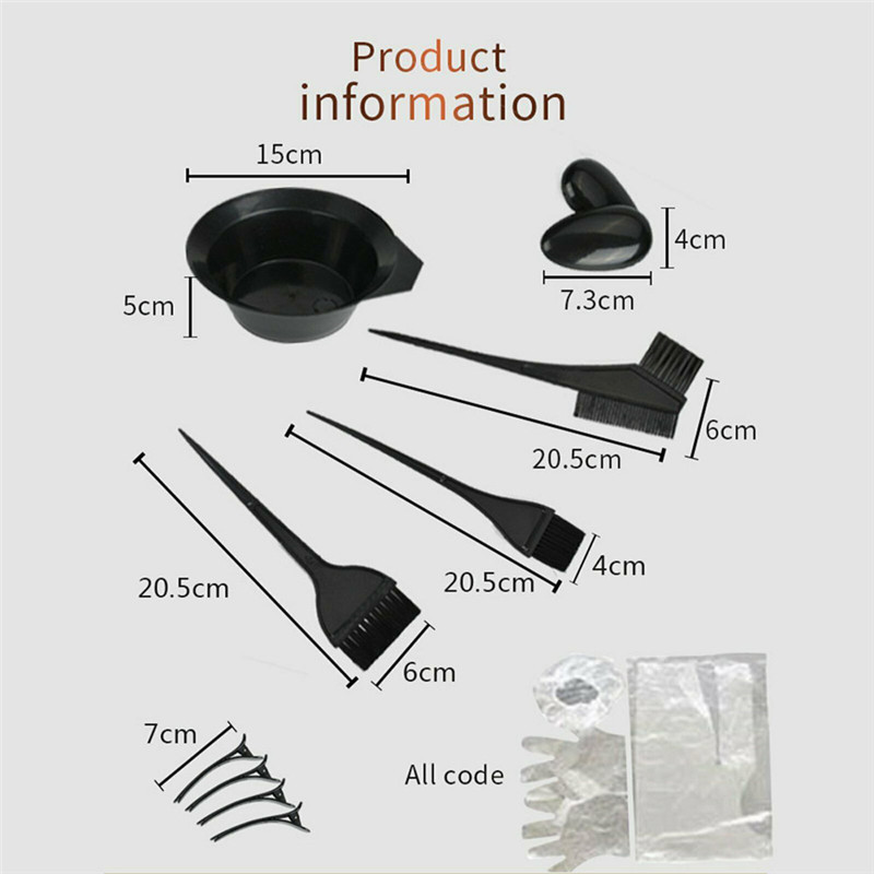 22pcs Hair Dye Color Brush Bowl Set with Ear Caps Dye Mixer Hair Tint Dying Coloring Applicator Hairdressing Styling Accessories