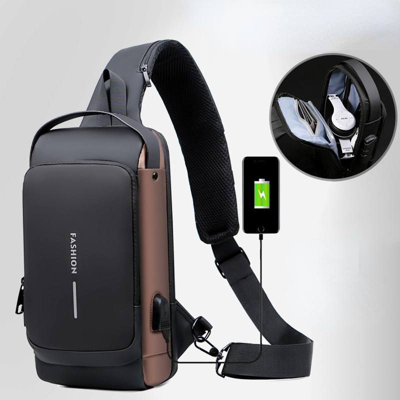 Luxury Men Waterproof Anti-theft Password Shoulder Crossbody Bag Travel Sling Bag Pack Messenger Pack Bags Chest Bag for Male