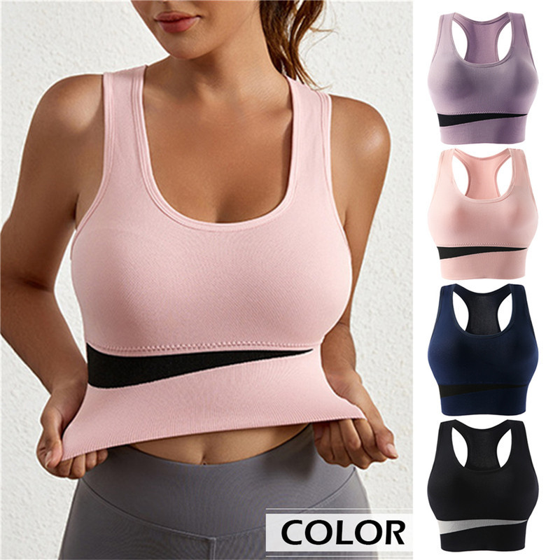 Sexy Women Sport Bra Crop Top Patchwork Underwear Push Up Cotton Fitness Lingerie Seamless Bralette Sports Vest Yoga Bras