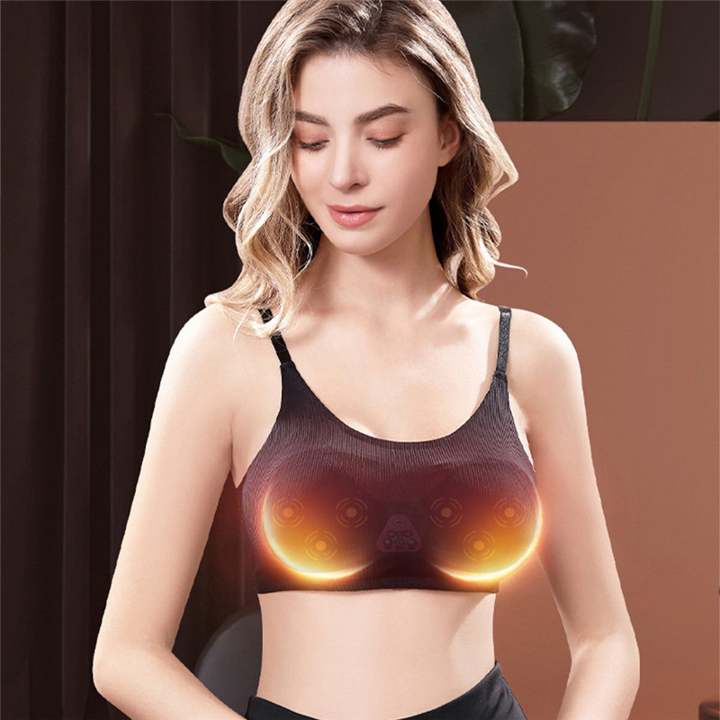 Electric Breast Massage Bra Wireless Heating Vibration Chest Breast Enhancer Stimulator Device Prevent Sagging Breasts Massager