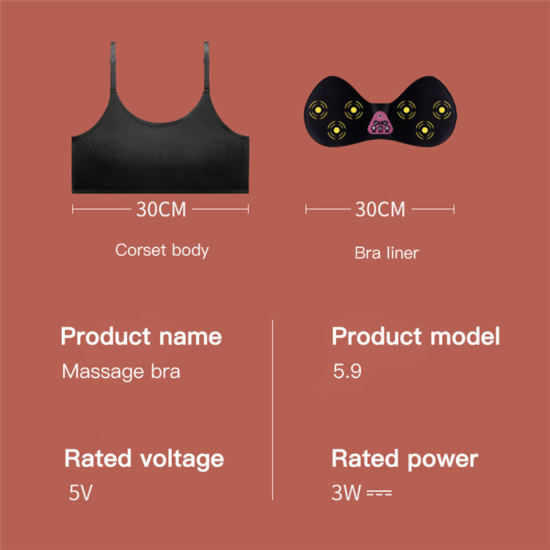 Electric Breast Massage Bra Wireless Heating Vibration Chest Breast Enhancer Stimulator Device Prevent Sagging Breasts Massager