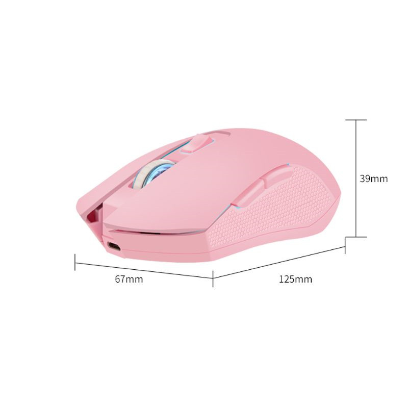 2.4G Pink Girl Wireless Mice Portable Optical Gaming Mouse 1600DPI Silent Computer Mouse for Business Office Home School Gift