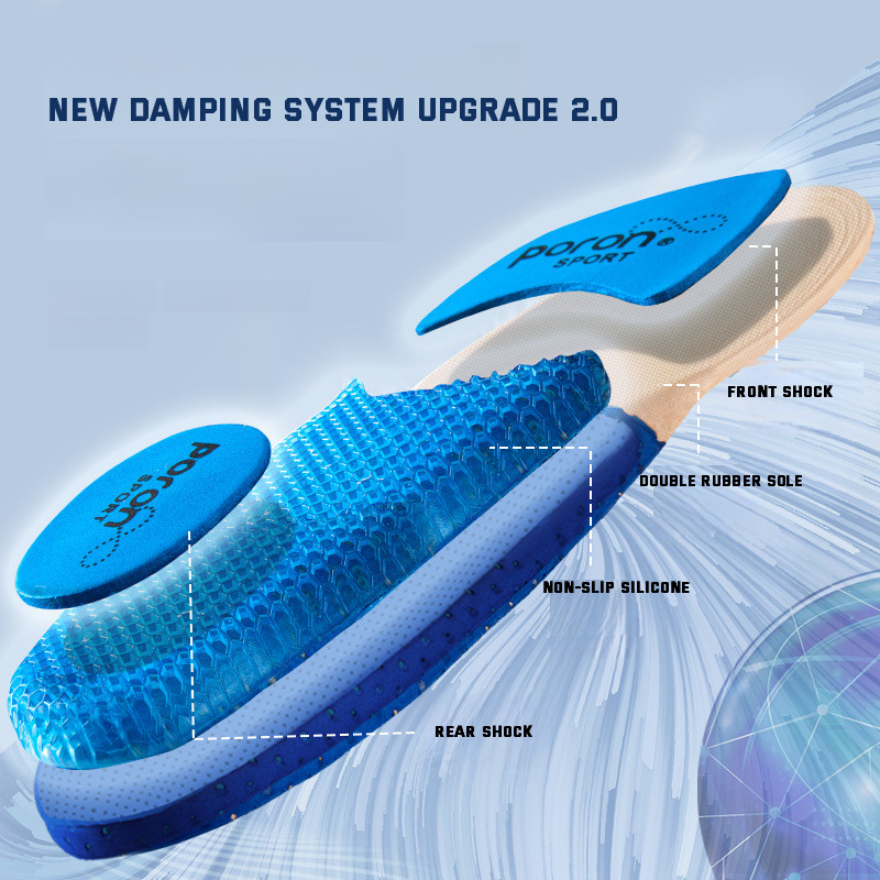 Silicone Sport Insoles for Men Women Arch Support Breathable Shock Absorption Shoes Pad Outdoor Running Feet Care Sneakers Sole