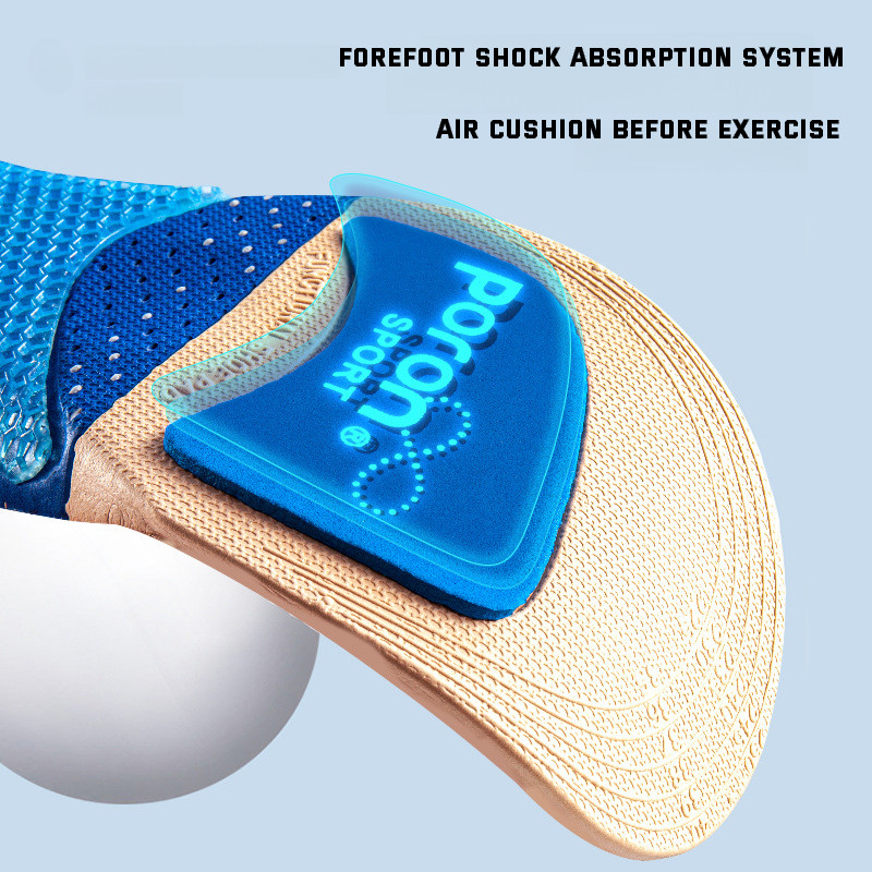 Silicone Sport Insoles for Men Women Arch Support Breathable Shock Absorption Shoes Pad Outdoor Running Feet Care Sneakers Sole